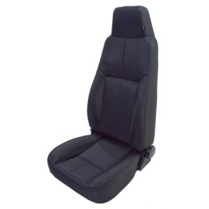 Jeep Wrangler Front Seat with Headrest - Rugged Ridge - Factory Style Replacement w/Recliner & Late Model Headrest - Black Denim - `97-`02